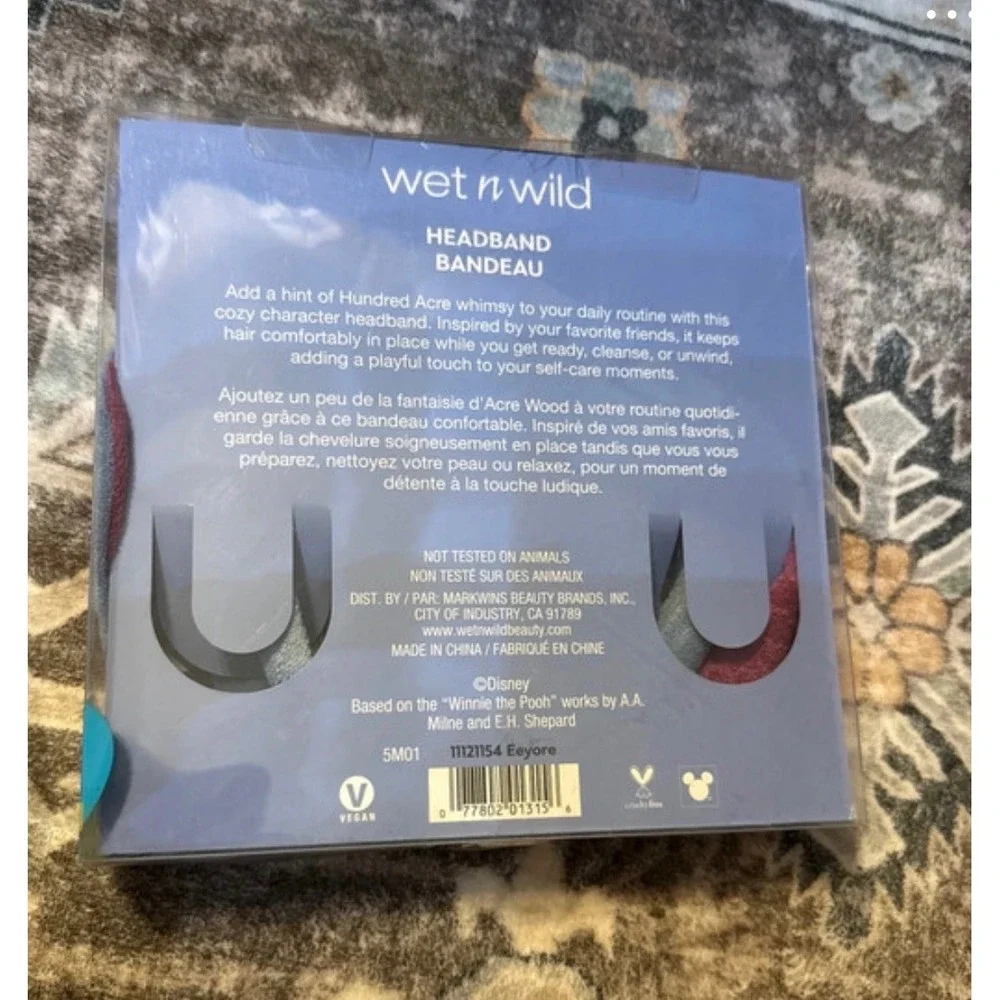 Wet n Wild Disney Winnie the Pooh Eeyore Headband Blue Plush Makeup Bandeau NEW